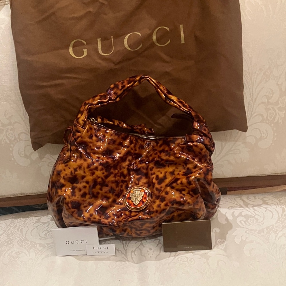 Gucci Tortoiseshell Pattern Shoulder Bag - image 1